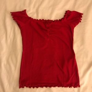 Red off the shoulder top
